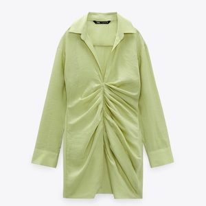 Green Zara linen Dress